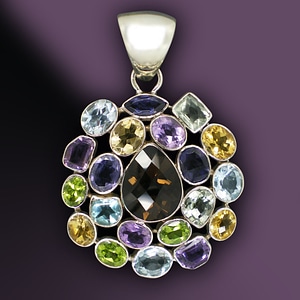 Silver jewelry violet yellow photo