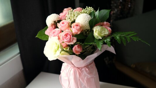 Valentine's day pink vase photo