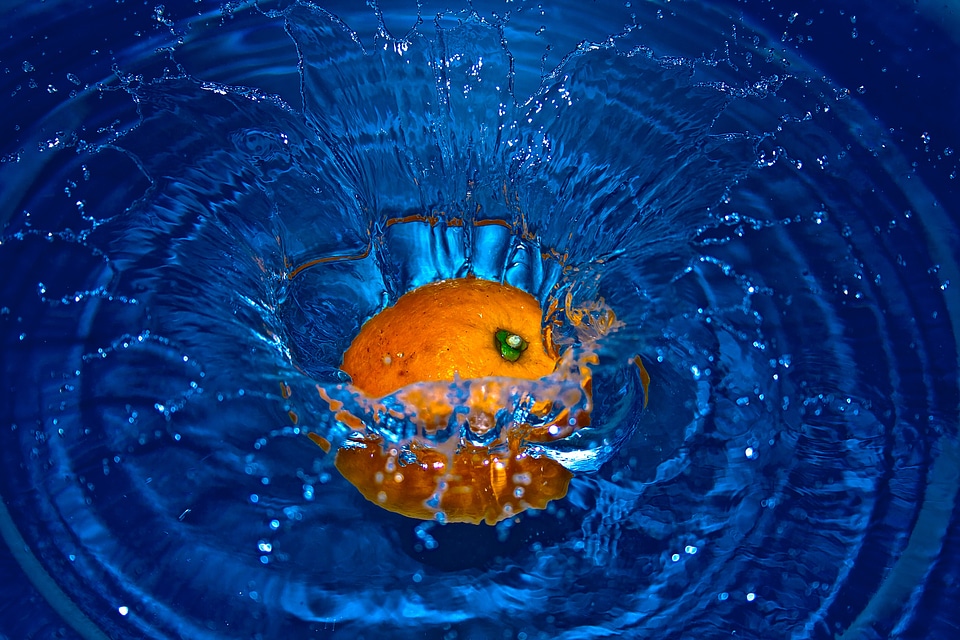 Fruits splashing splashes photo