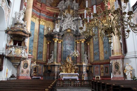 Barok interior of the church the art of photo