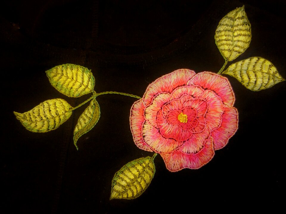 Needlework mulina flower