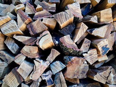Wood stack chopped photo