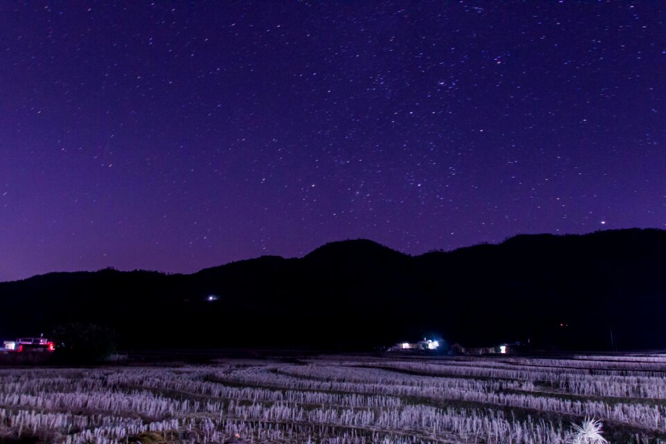 Country night view fields