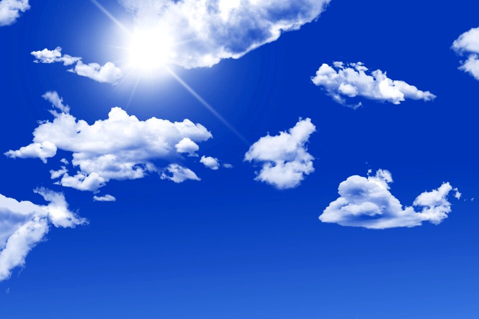 Blue sky clouds nature light