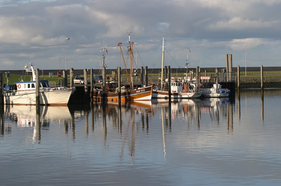 Fishing boats winter mood