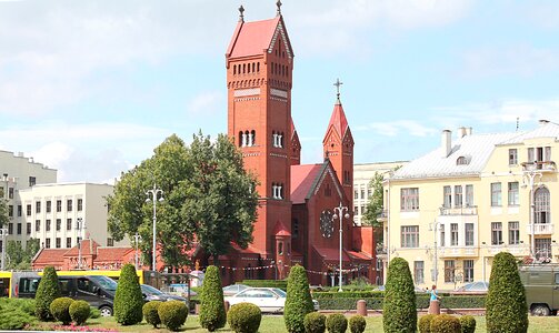 Church beautiful view city streets