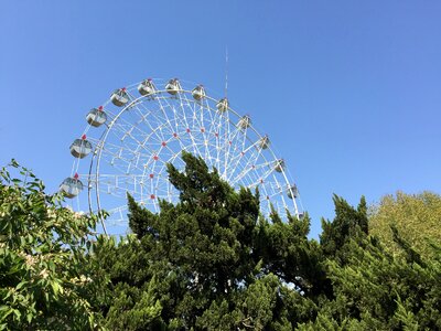 The ferris wheel blue sky grove