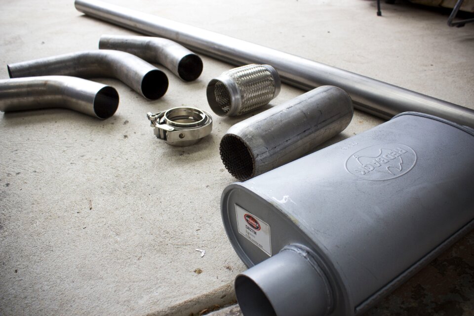 Muffler chrome metallic