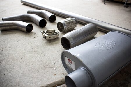 Muffler chrome metallic