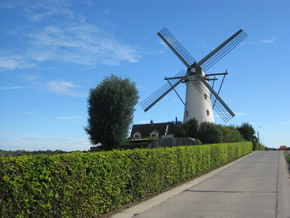 Landscape mill blue sky