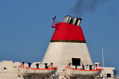 Cruise ship ocean smoke