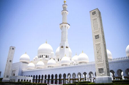Abu dhabi the grand mosque white marble photo