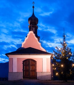 Christmas tree blue hour hollenstein