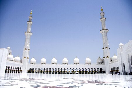Abu dhabi the grand mosque white marble photo