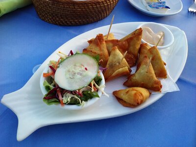 Plate samosa appetizer