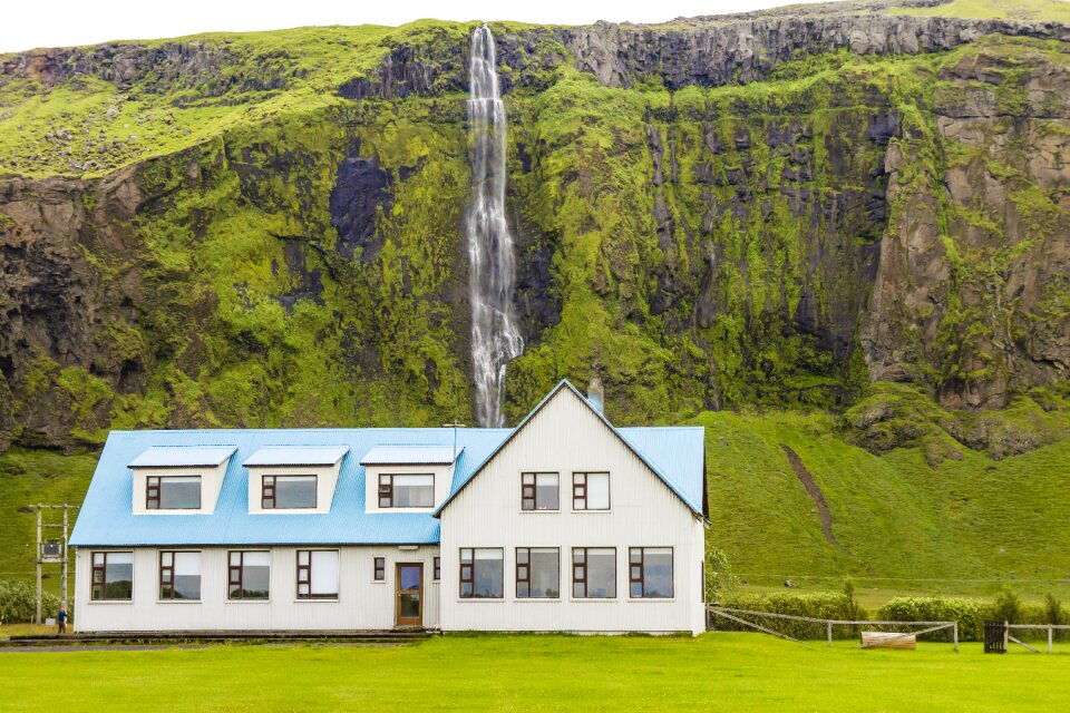 Moss landscape colorful house