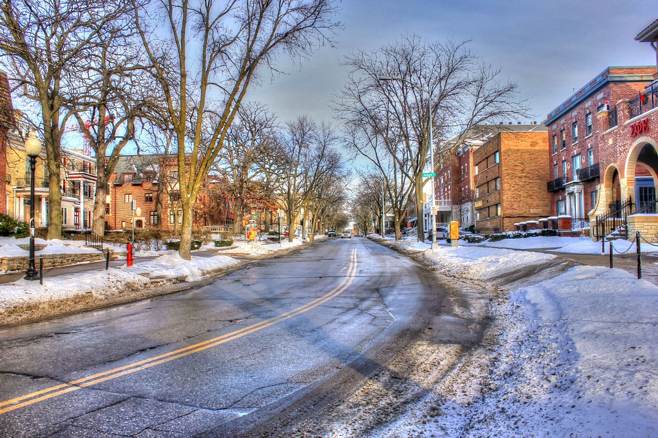 Street snow winter