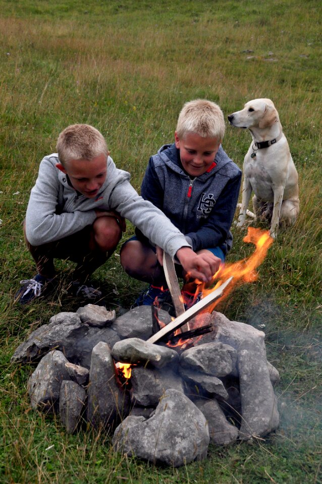 Wood flame burn