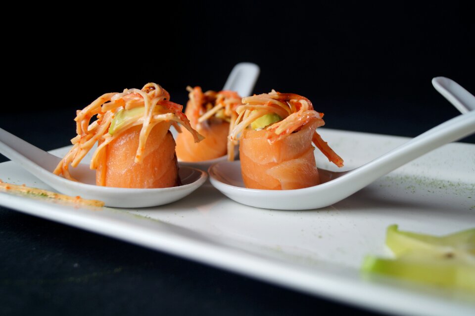 Piqueo salmon salmon entries in the peruvian style salmon spoon