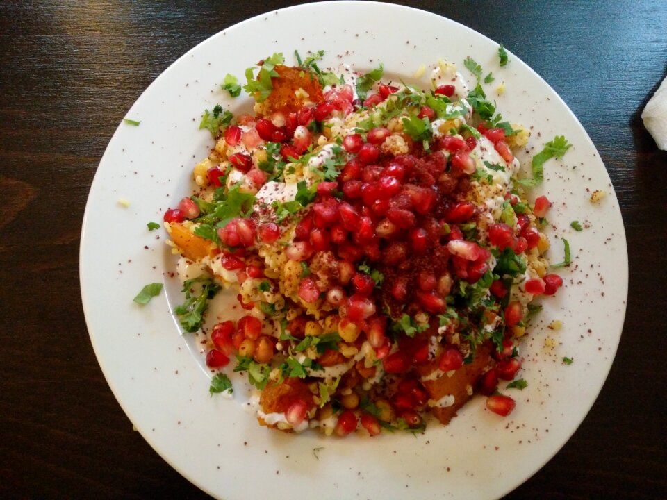 Indian cuisine plate vegetarian