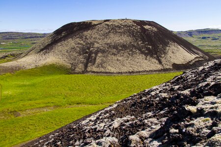 Extinct volcano iceland moss lava rock photo