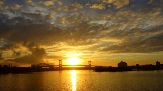 Sunset new york bridge