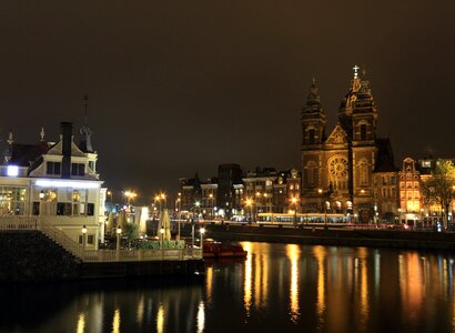 Station cityscape evening