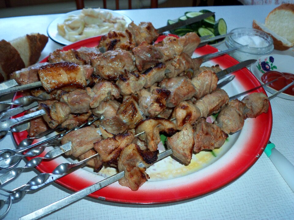 Fried meat onion food