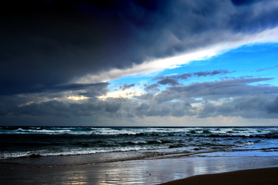 Lightning cloud blue sky stones