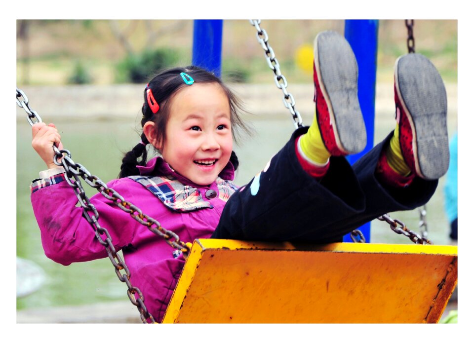 Childlike swing innocence