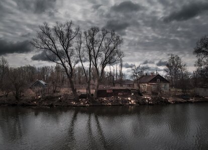River clouds russia photo