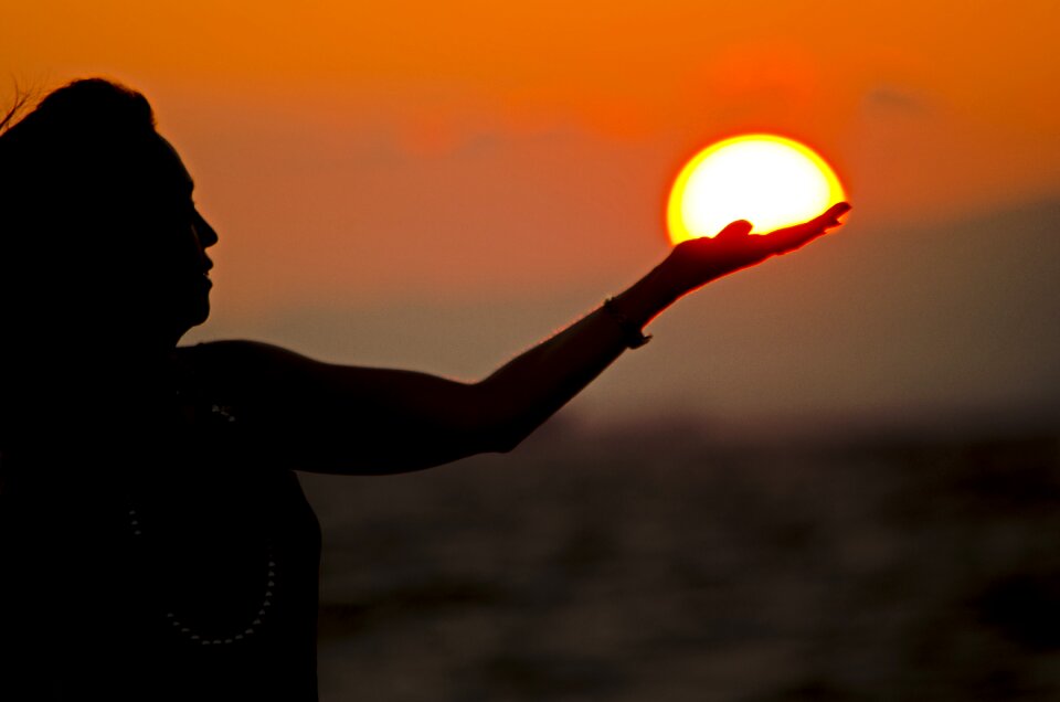 Silhouette at dusk light
