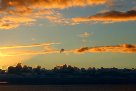 Red clouds blue