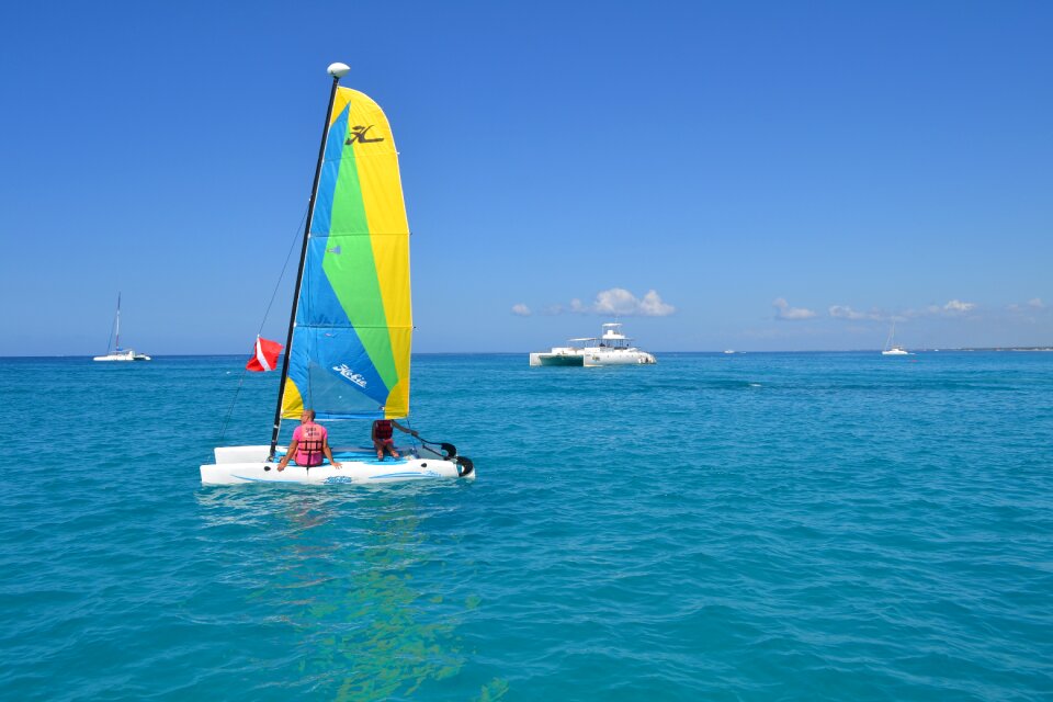 Sea boat sailing
