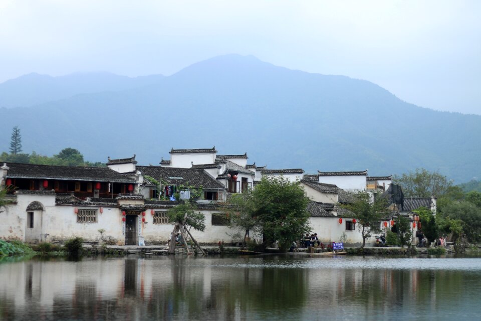 The ancient village ink landscape