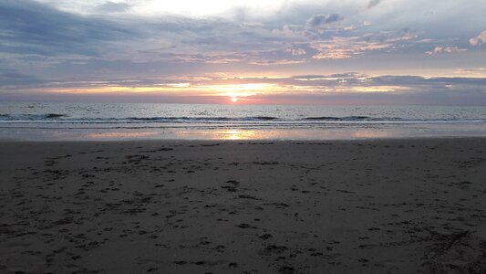 Beach colorful sunset view