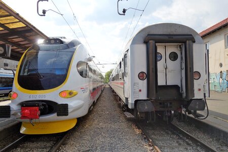 Departure rail tracks zagreb photo