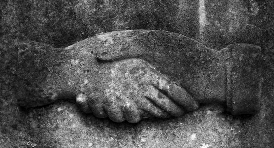 Grave handshake cemetery