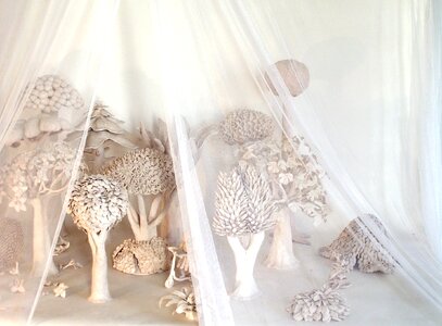 Delicate veil art forest white forest