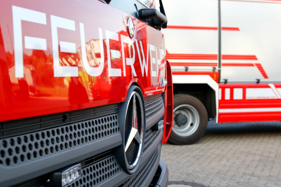 Fire truck red rosenbauer