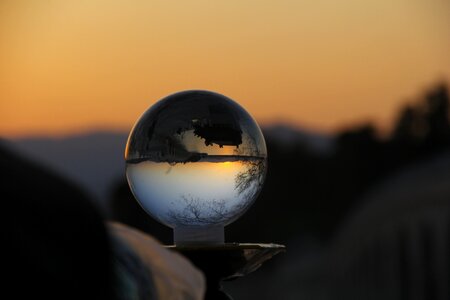 Sunset crystal ball at dusk photo