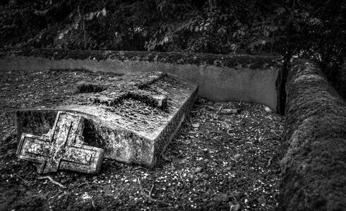 Spooky night tombstones