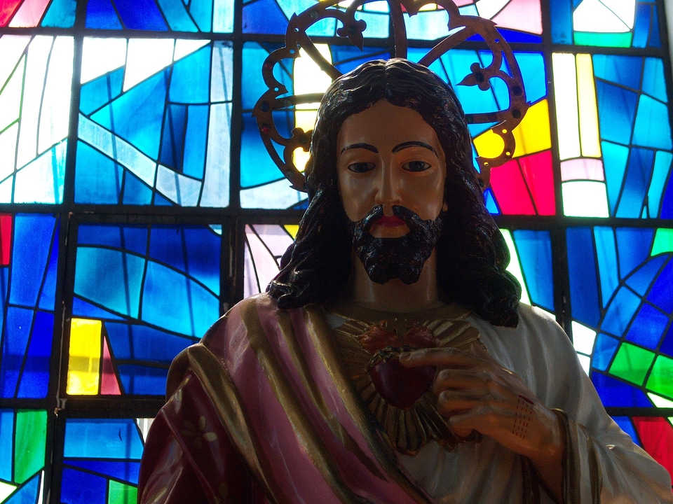 Jesus image stained glass