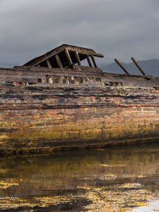 Wood boat rusty photo