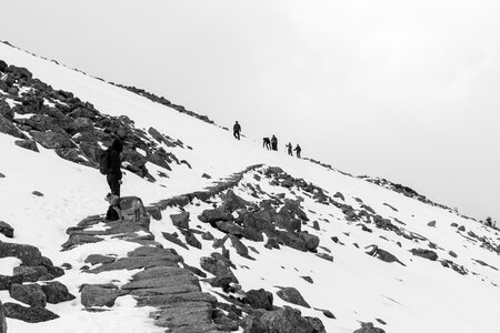 Snow slippery hiking photo