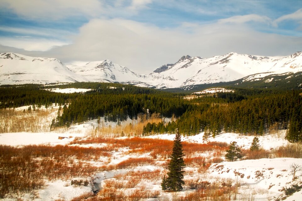 Winter snow mountains