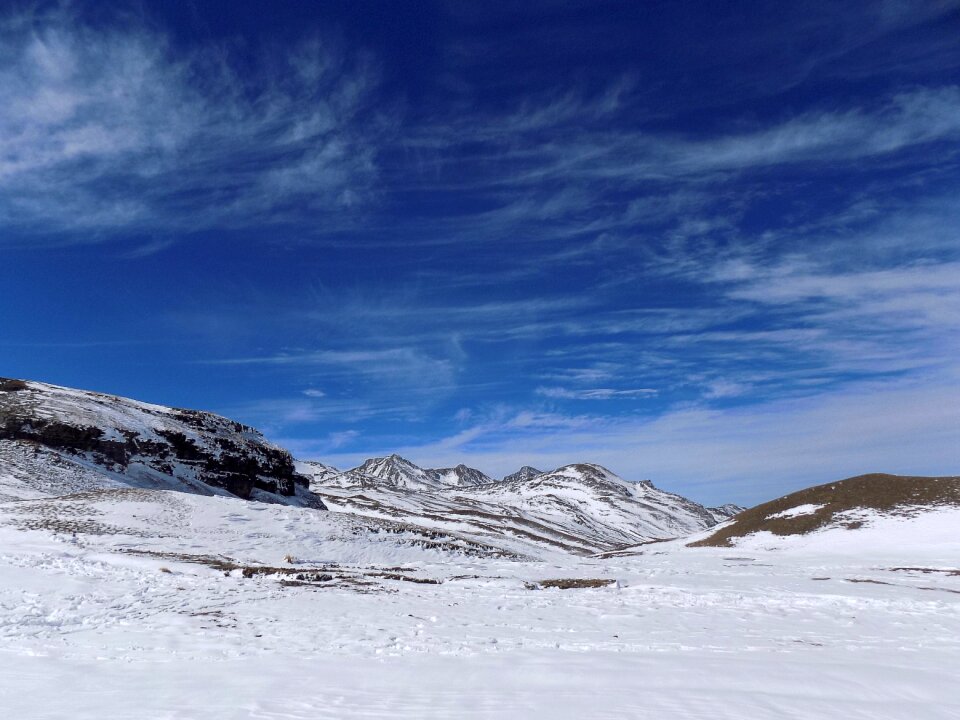 Nature clouds snowy landscape
