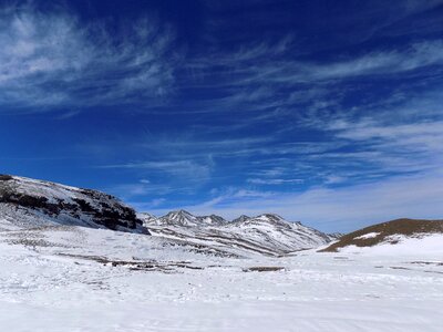 Nature clouds snowy landscape photo