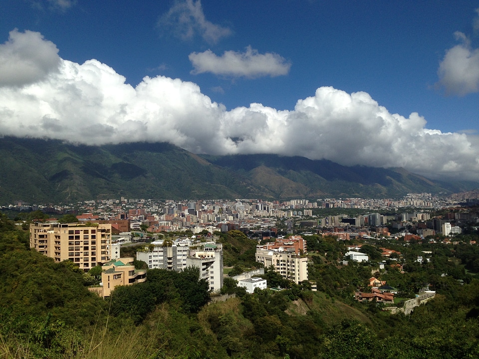 Caracas city valley above