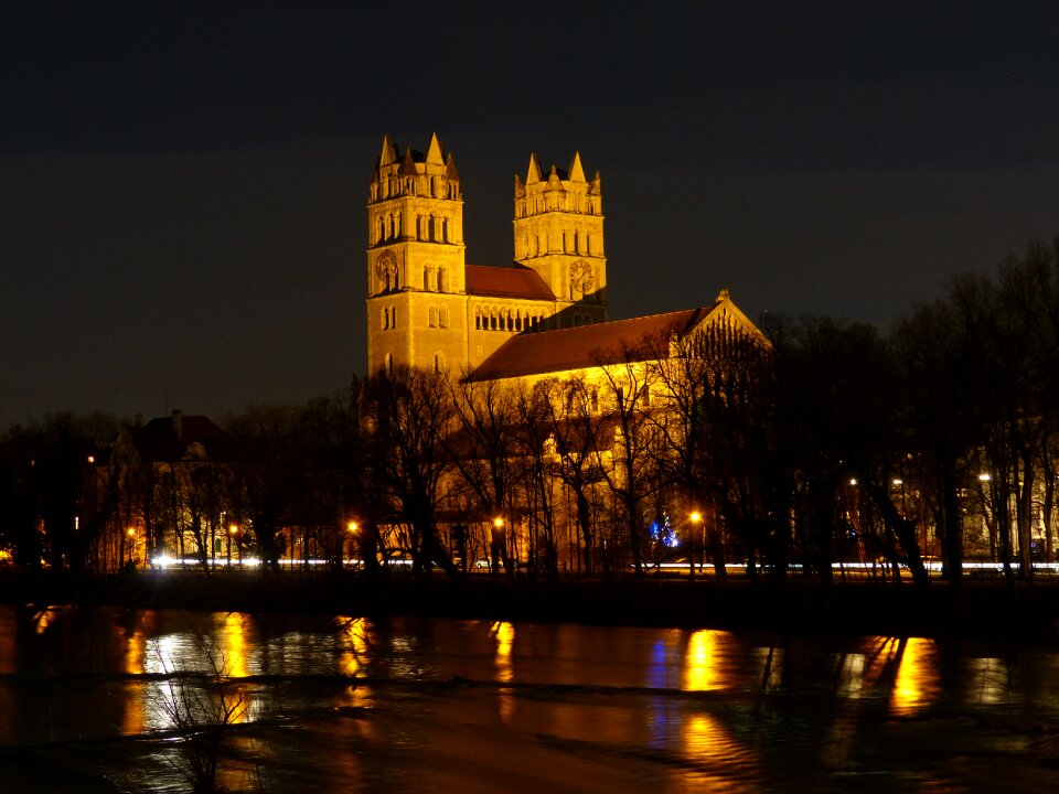Church steeples river isar